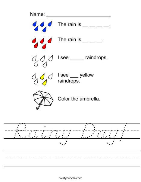 Rainy Day Worksheet