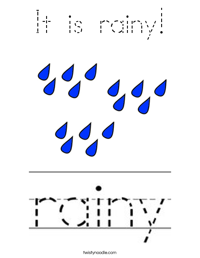 It is rainy! Coloring Page