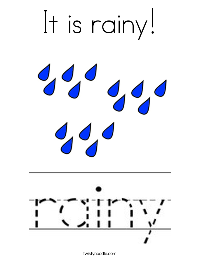 It is rainy! Coloring Page