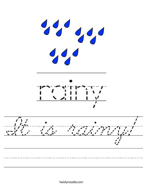 Rainy Worksheet