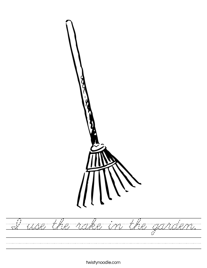 I use the rake in the garden. Worksheet