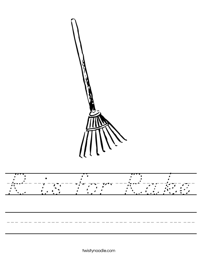 R is for Rake Worksheet