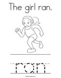 The girl ran Coloring Page