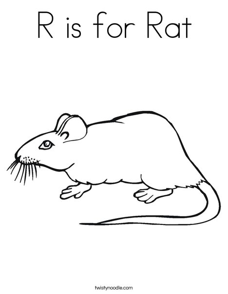 R is for Rat Coloring Page - Twisty Noodle