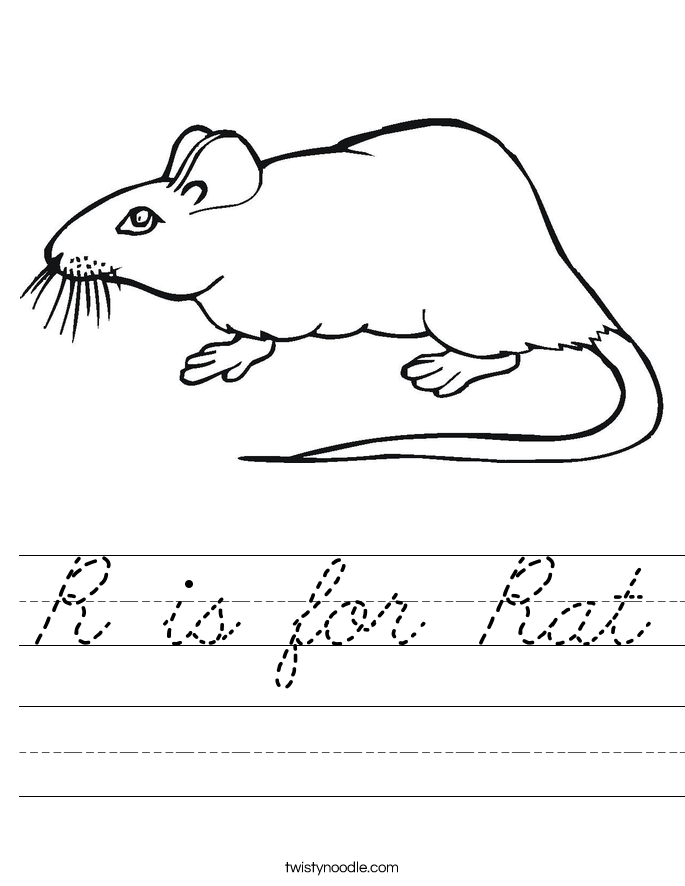 R is for Rat Worksheet