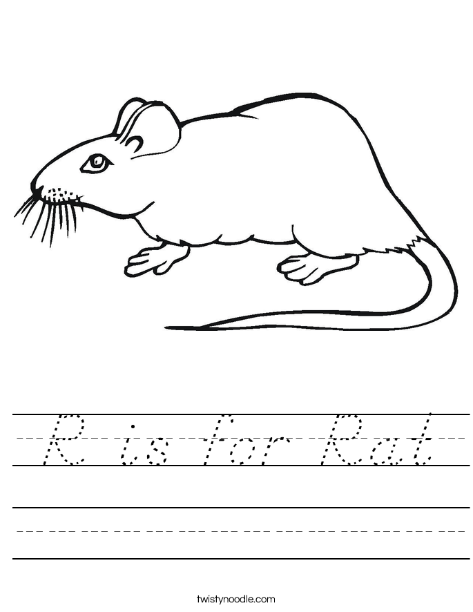 R is for Rat Worksheet