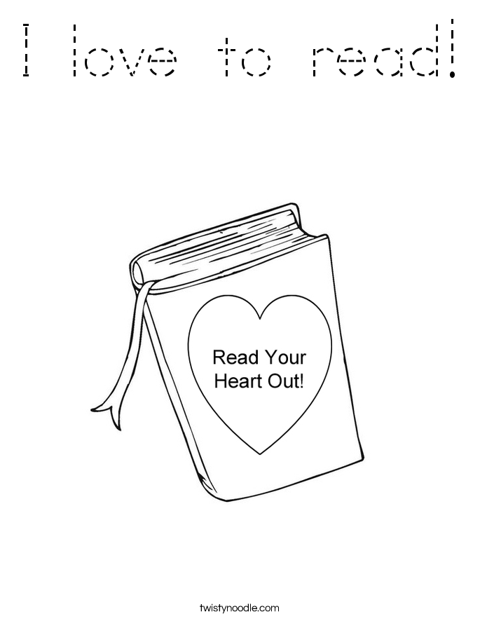 I love to read! Coloring Page