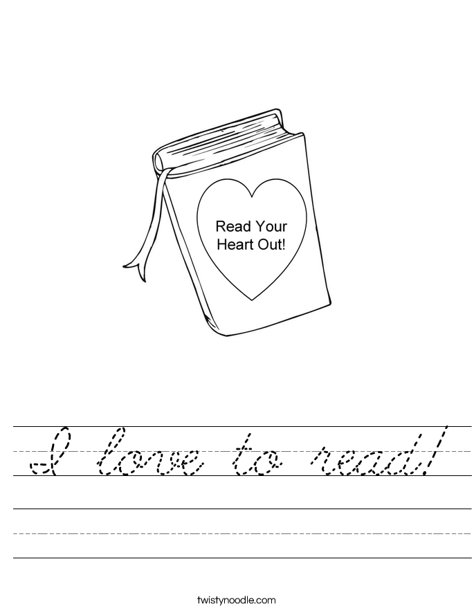 I love to read! Worksheet