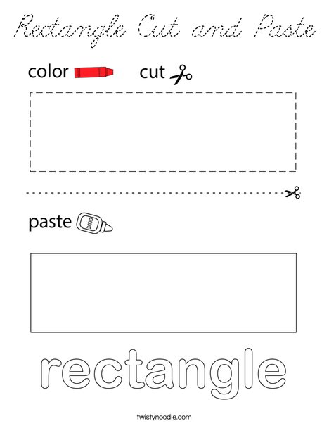 Rectangle Cut and Paste Coloring Page
