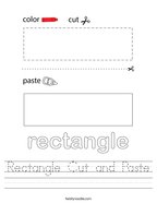 Rectangle Cut and Paste Handwriting Sheet