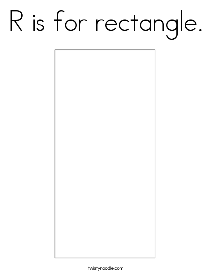 R is for rectangle. Coloring Page
