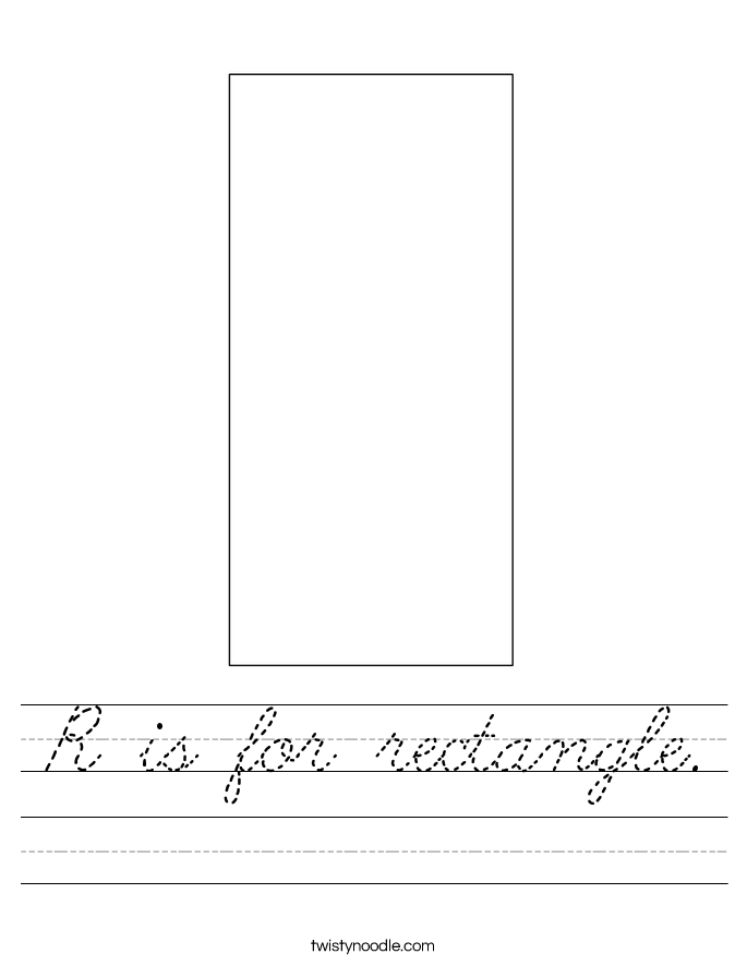 R is for rectangle. Worksheet