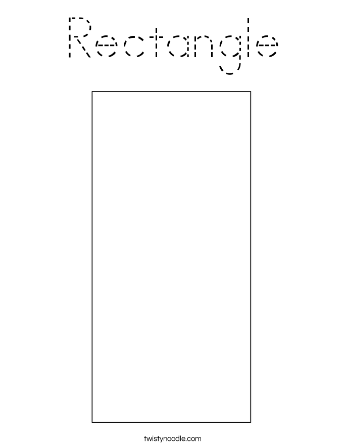 Rectangle Coloring Page - Tracing - Twisty Noodle