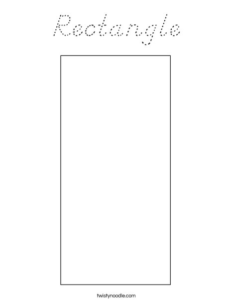 Rectangle Coloring Page - D'Nealian - Twisty Noodle