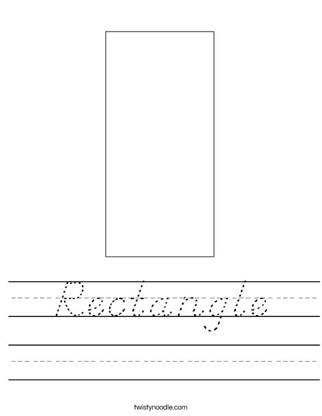 Rectangle Worksheet - D'Nealian - Twisty Noodle