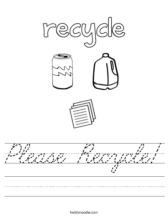 Please Recycle! Worksheet