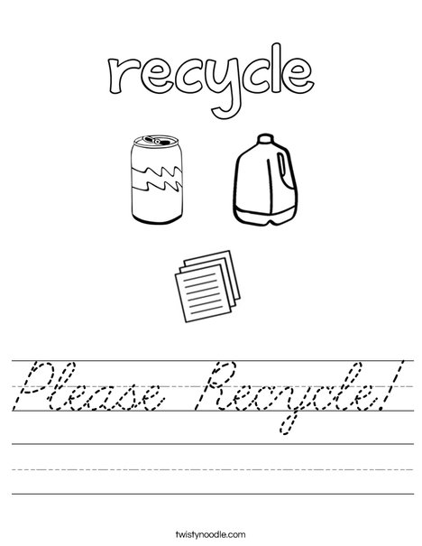 Recycle Worksheet