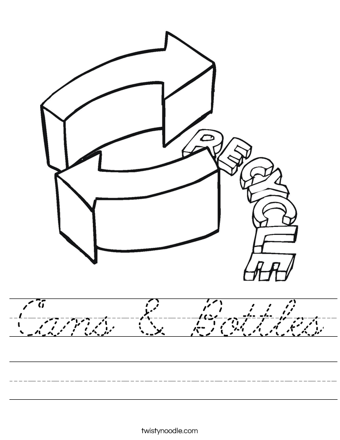 Cans & Bottles Worksheet