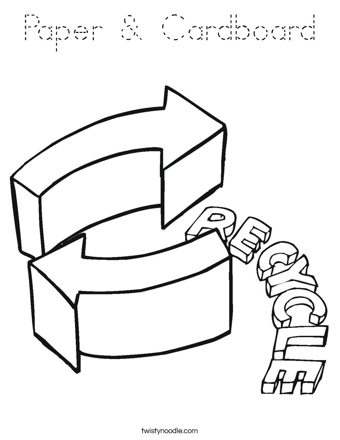 Paper & Cardboard Coloring Page
