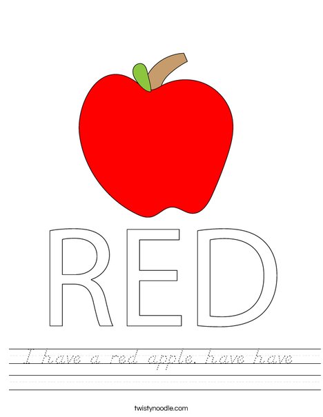 Red Apple Worksheet