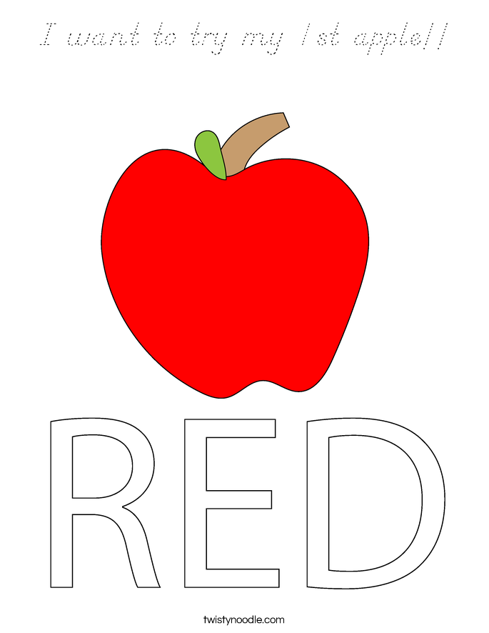 I want to try my 1st apple!! Coloring Page