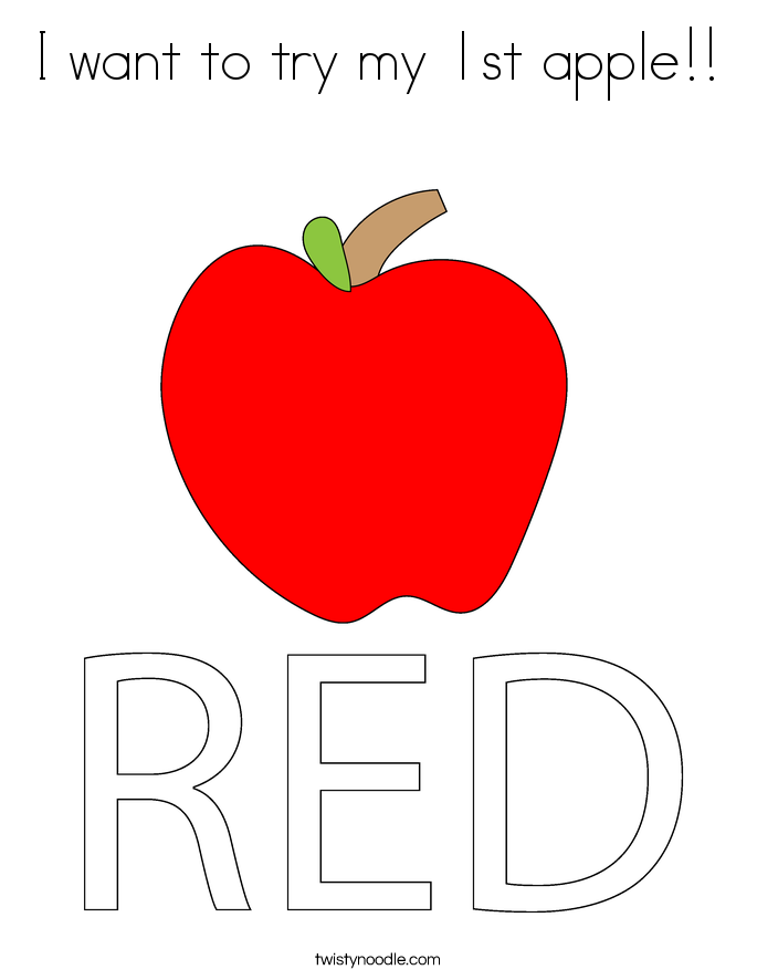 I want to try my 1st apple!! Coloring Page