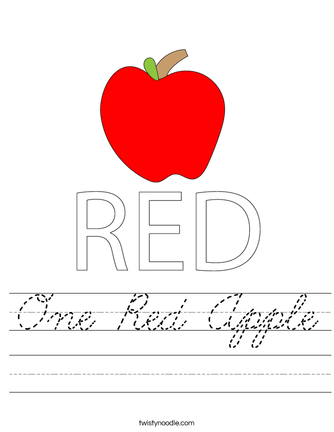 One Red Apple Worksheet