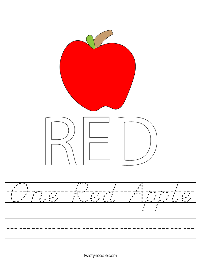 One Red Apple Worksheet