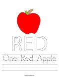 One Red Apple Worksheet