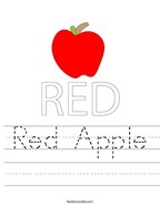 Red Apple Handwriting Sheet