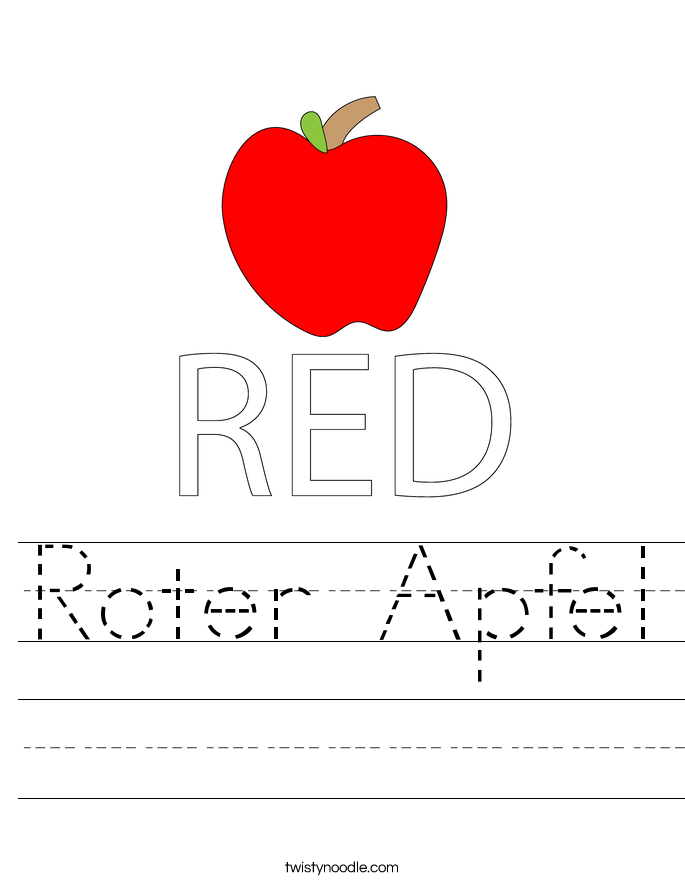 Roter Apfel Worksheet