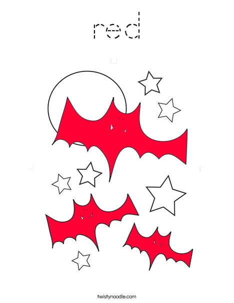 Red Bats Coloring Page