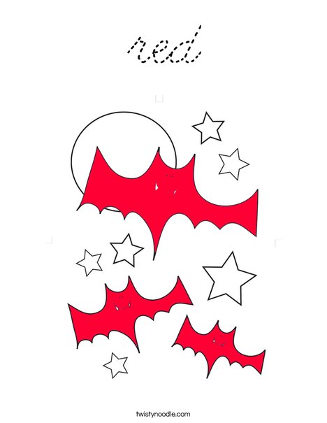 Red Bats Coloring Page