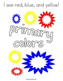 I see red, blue, and yellow Coloring Page