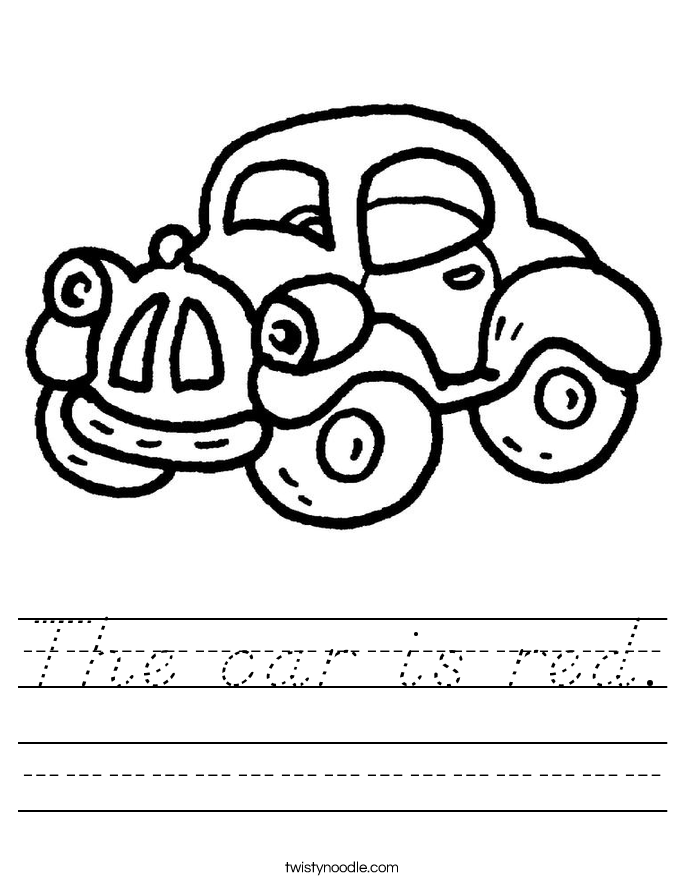 The car is red. Worksheet