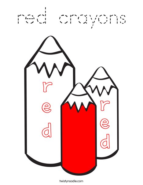Red Crayons Coloring Page