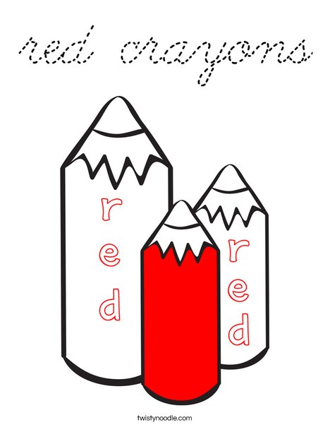 Red Crayons Coloring Page