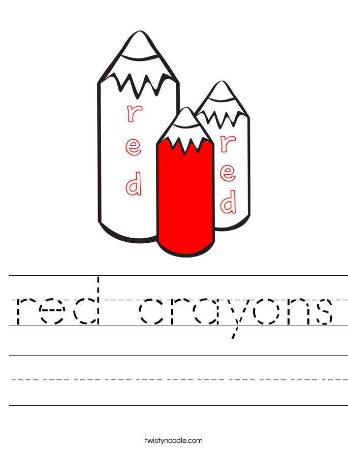 Red crayons Worksheet Twisty Noodle