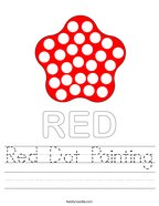 Red Dot Painting Handwriting Sheet