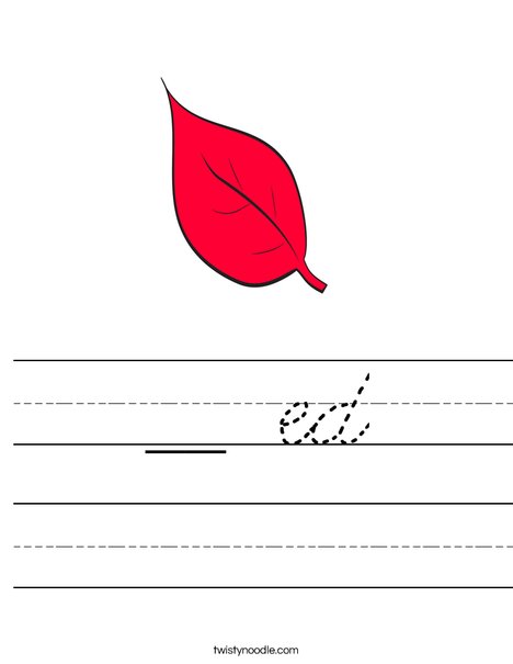 Red Fall Leaf Worksheet