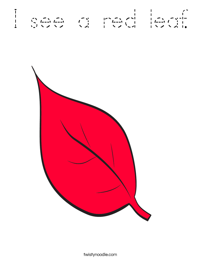 I see a red leaf. Coloring Page