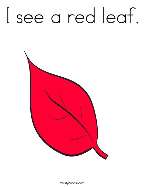 Red Fall Leaf Coloring Page