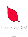 I see a red leaf. Worksheet