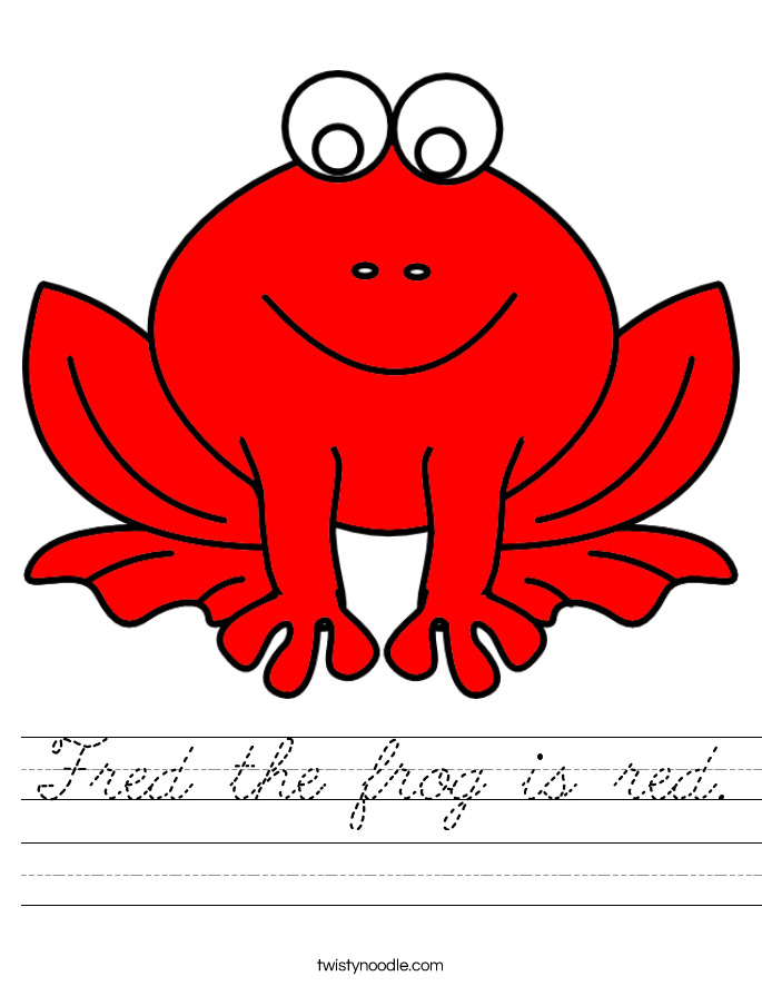 Fred the frog is red. Worksheet