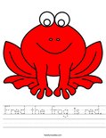 Fred the frog is red. Worksheet