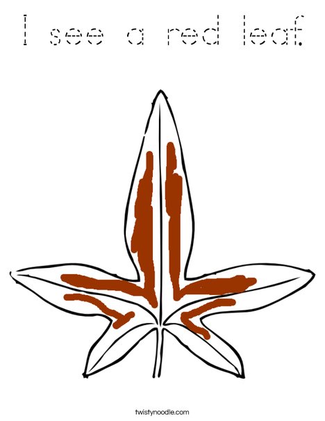 Red Leaf Coloring Page