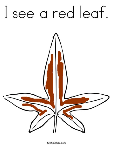 Red Leaf Coloring Page
