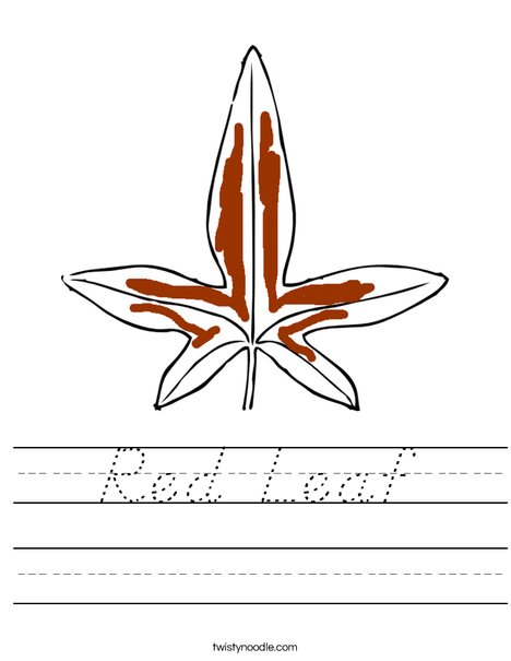 Red Leaf Worksheet