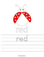  red  Handwriting Sheet