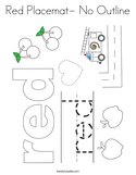 Red Placemat- No Outline Coloring Page